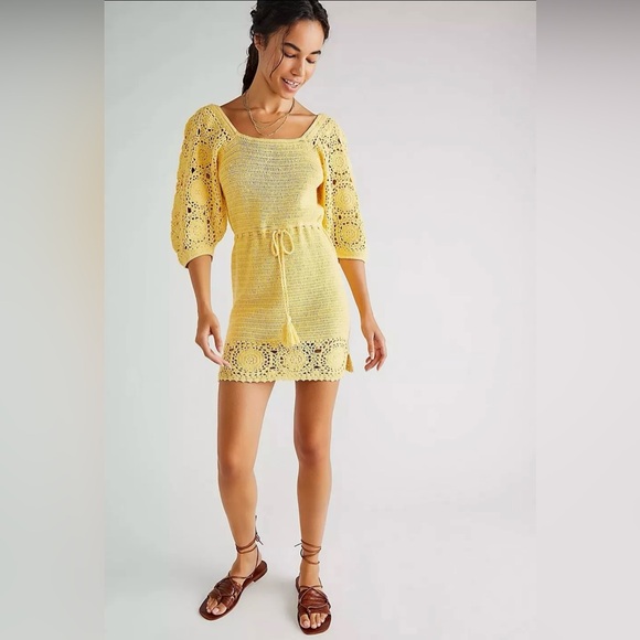 SPELL Let the Sunshine in Crochet Mini Dress - Picture 7 of 7